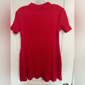 Zara red ribbed tunic dress